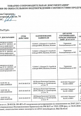 Регистрационное удостоверение №декларации Бьюти Имидж